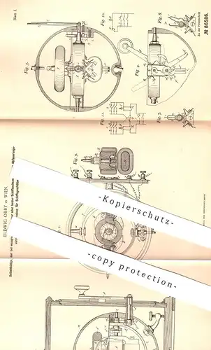 original Patent - Ludwig Obry , Wien , Österreich 1895 , Abfeuerung mit Gyroskop für Schiffsgeschütz | Waffen , Geschütz