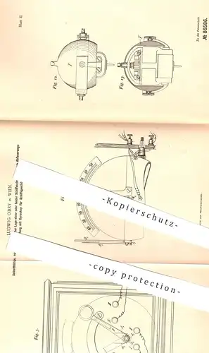original Patent - Ludwig Obry , Wien , Österreich 1895 , Abfeuerung mit Gyroskop für Schiffsgeschütz | Waffen , Geschütz