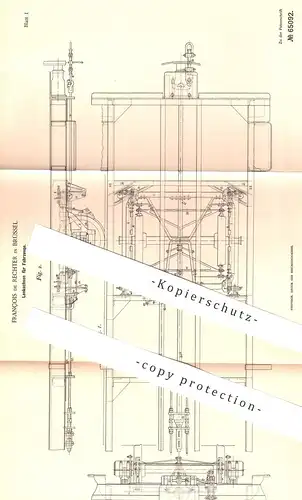 original Patent - François de Rechter , Brüssel , 1891 , Lenkachse für Fahrzeuge | Achse , Achsen | Lenkung | Eisenbahn