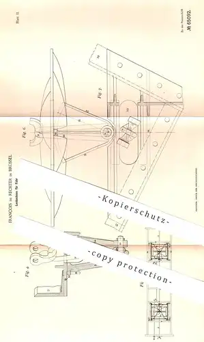 original Patent - François de Rechter , Brüssel , 1891 , Lenkachse für Fahrzeuge | Achse , Achsen | Lenkung | Eisenbahn