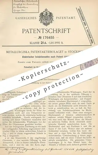 original Patent - Metallurgiska Patentaktiebolaget , Stockholm , Schweden , 1905 , Elektrischer Induktionsofen | Ofen !!