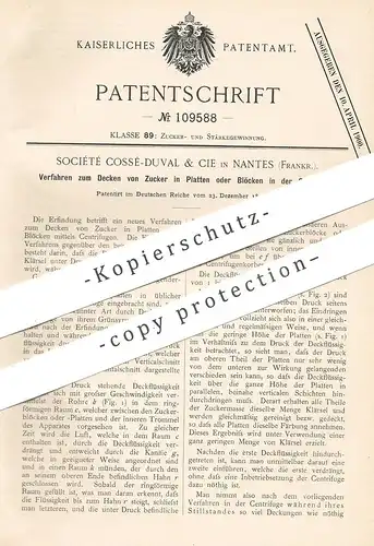 original Patent - Société Cossé Duval & Cie , Nantes , Frankreich 1898 , Decken von Zucker in Zentrifuge | Zuckerfabrik