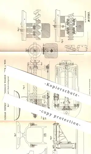 original Patent - Florian Tentschert , Friedrich Wilhelm Minck , Wien , 1886 , Hebelwaage mit Schraubgewicht | Waage !!