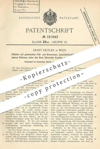 original Patent - Ernst Reitler , Wien , Österreich , 1905 , Füllofen | Dauerbrandofen | Ofen , Öfen | Ofenbauer !!!