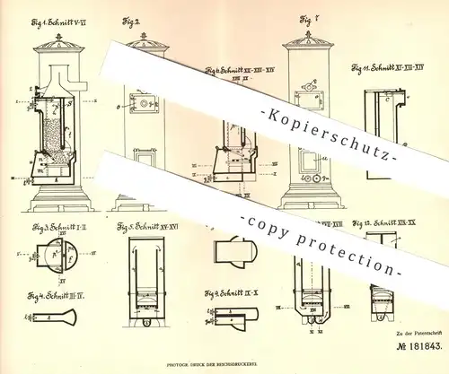 original Patent - Ernst Reitler , Wien , Österreich , 1905 , Füllofen | Dauerbrandofen | Ofen , Öfen | Ofenbauer !!!