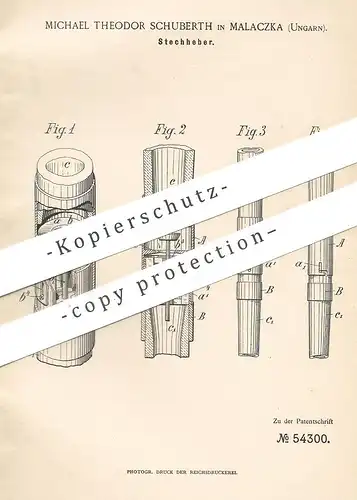original Patent - Michael Theodor Schuberth , Malaczka , Ungarn , 1889 , Stechheber | Zapfanlage | Bier , Fass !!