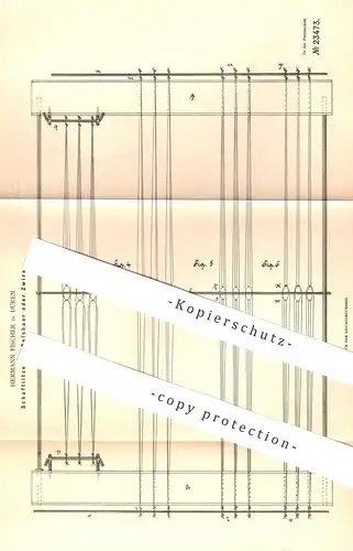 original Patent - Hermann Fischer , Düren 1883 , Schaftlitze aus Roßhaar oder Zwirn | Weber , Weben , Webstuhl , Weberei
