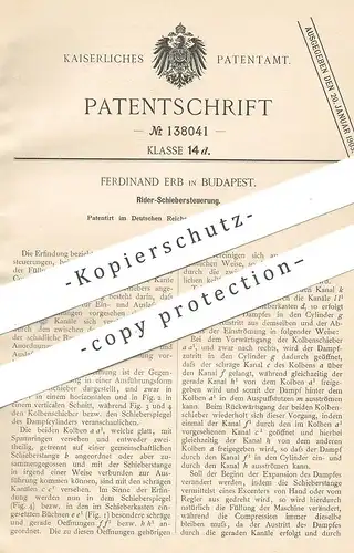 original Patent - Ferdinand Erb , Budapest , 1900 , Rider - Schiebersteuerung | Dampfmaschine , Motor , Steuerung !!!