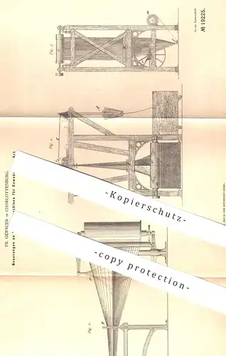 original Patent - Fr. Gebauer , Berlin / Charlottenburg , 1882 , Doubliermaschine für Gewebe | Doublieren | Stoff !!!