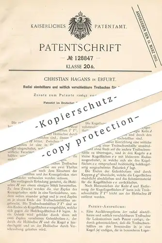 original Patent - Christian Hagans , Erfurt , 1901 , Treibachse für Lokomotive | Eisenbahn - Achse | Eisenbahnen !!!