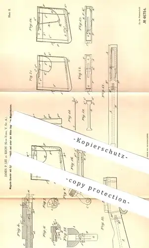 original Patent - James P. Lee , Ilion , New York , USA , 1888 , Mehrladegewehr | Waffe , Pistol , Gewehr , Revolver !!