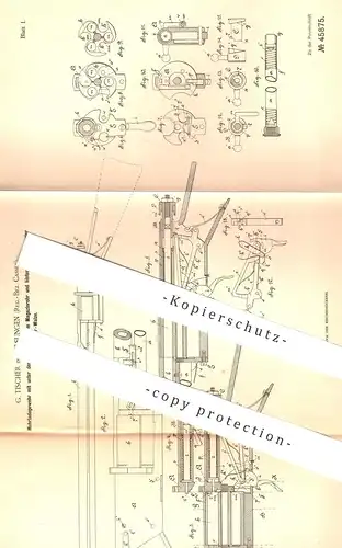 original Patent - G. Tischer , Melsungen / Kassel , 1888 , Mehrladegewehr | Waffe , Pistole , Pistol , Gewehr , Revolver