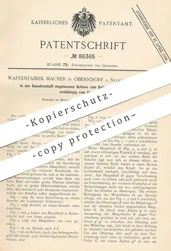 original Patent - Waffenfabrik Mauser , Oberndorf / Neckar , 1895 , Schiene zum Befestigen von Seitengewehr | Gewehr !!!