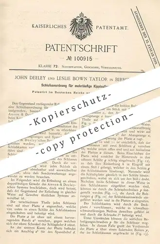 original Patent - John Deeley , Leslie Bown Taylor , Birmingham , England | Schloss für Kipplaufgewehr | Waffe , Pistole