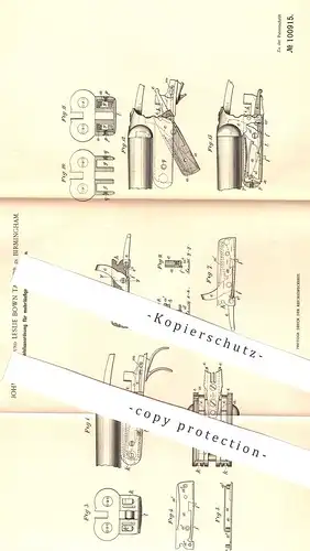 original Patent - John Deeley , Leslie Bown Taylor , Birmingham , England | Schloss für Kipplaufgewehr | Waffe , Pistole