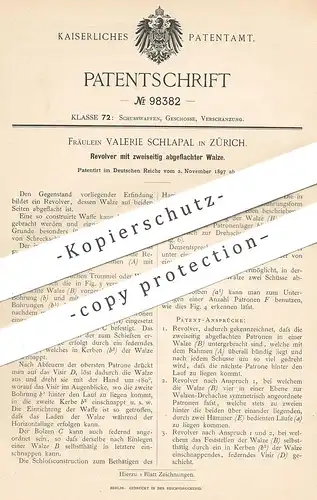 original Patent - Valerie Schlapal , Zürich , 1897 , Revolver | Gewehr | Waffe , Pistole , Pistol , Jagd , Waffen !!