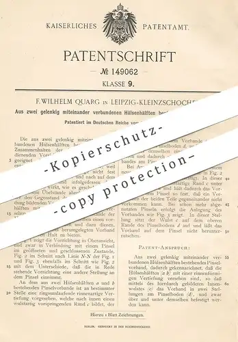 original Patent - F. Wilhelm Quarg , Leipzig / Kleinzschocher , 1903 , Pinselvorband aus Hülsen | Pinsel | Maler !!!