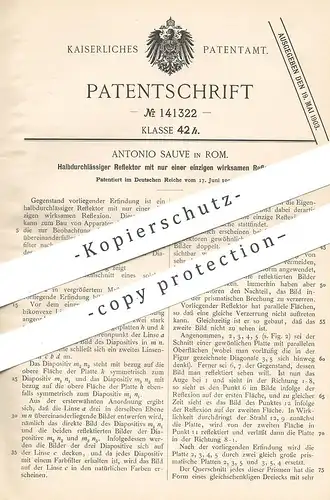 original Patent - Antonio Sauve , Rom , Italien , 1900 , Halbdurchlässiger Reflektor mit einer Reflexion | Spiegel !!!