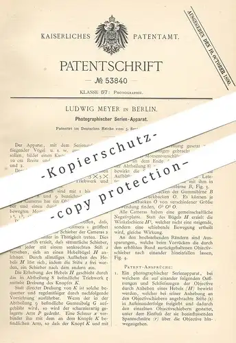 original Patent - Ludwig Meyer , Berlin , 1889 , Photographische Serien - Kamera | Fotoapparat | Fotograf , Fotokamera