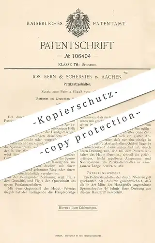 original Patent - Jos. Kern & Schervier , Aachen , 1899 , Putzkratzenhalter | Spinnmaschine , Spinnerei , Weben , Weber