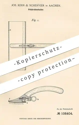 original Patent - Jos. Kern & Schervier , Aachen , 1899 , Putzkratzenhalter | Spinnmaschine , Spinnerei , Weben , Weber