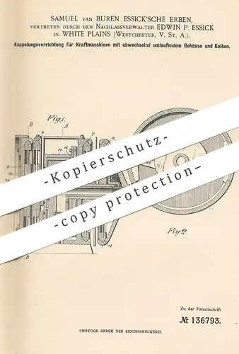 original Patent - Samuel van Buren | Edwin P. Essick , White Plains , Westchester , USA , 1900 , Kupplung | Motor !!!