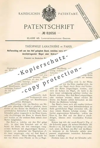 original Patent - Théophile Lamathière , Paris , Frankreich , 1894 , Hufbeschlag | Huf , Hufeisen , Hufschmied , Pferd