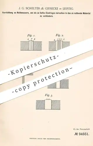 original Patent - J. G. Schelter & Giesecke , Leipzig , 1897 , Nutmesser | Nut - Messer | Nuth , Papier , Buchbinder !!