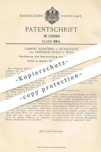 original Patent - Gabriel Schröder , Düsseldorf , Friedrich Pratz , Wien , 1900 , Gelenkkette | Gelenk - Kette | Fahrrad