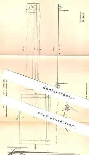 original Patent - Carl Otto Radde , Hamburg , 1884 , Blätter an rotierenden Annoncen - Zylindern | Papier | Presse !!!