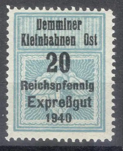 alte Marke , Demminer Kleinbahnen Ost 1940 MNH Demmin Eisenbahn , Kleinbahn , Mecklenburg !!!