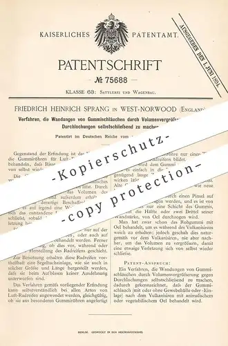 original Patent - Friedrich Heinrich Sprang , West Norwood , England 1893 , Gummischlauch | Gummi - Schlauch | Schläuche