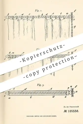 original Patent - Alfred Pfitzer , Frankfurt / Main , 1906 , Aufrollen von Vorhängen | Vorhang , Vorhänge , Gardinen