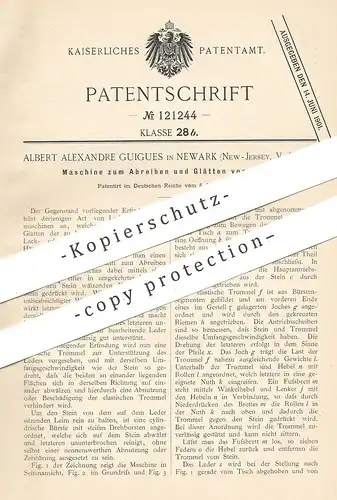 original Patent - Albert Alexandre Guigues , Newark , New Jersey , USA , 1900 , Abreiben und Glätten von Leder | Gerber