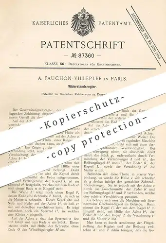 original Patent - A. Fauchon-Villeplée , Paris , Frankreich , 1894 , Widerstandsregler | Widerstand | Motor , Motoren !