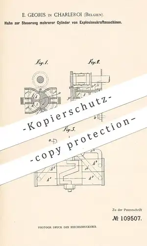 original Patent - E. Georis , Charleroi , Belgien , Hahn zur Steuerung mehrerer Zylinder von Motoren | Gasmotor , Motor