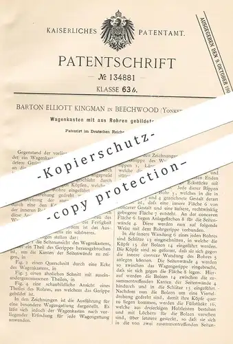 original Patent - Barton Elliott Kingman , Beechwood , Yonkers , USA , 1901 , Wagenkasten | Wagen , Kutsche , Wagenbau