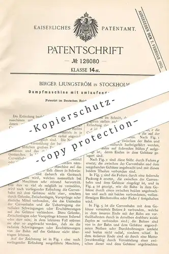 original Patent - Birger Ljungström , Stockholm , 1900 , Dampfmaschine mit umlaufenden Zylindern | Motor , Motoren !!!