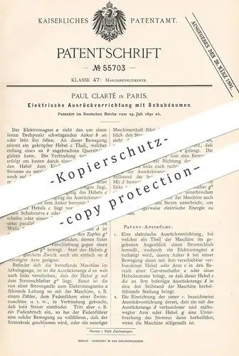 original Patent - Paul Clarté , Paris , Frankreich , 1890 , Elektrische Ausrückvorrichtung | Elektromagnet , Magnet !!