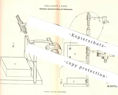 original Patent - Paul Clarté , Paris , Frankreich , 1890 , Elektrische Ausrückvorrichtung | Elektromagnet , Magnet !!