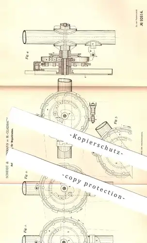 original Patent - Scheidt & Bachmann , Mönchengladbach , 1896 , Antrieb für Wegschranken | Eisenbahn - Schranke | Zug