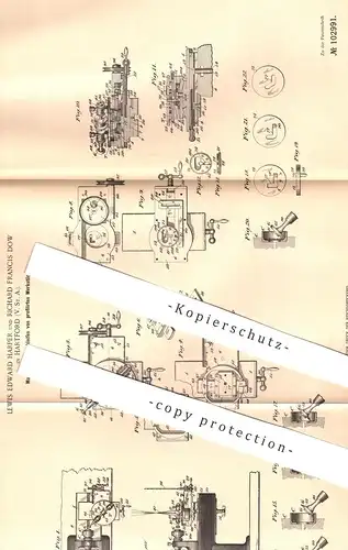 original Patent - Lewis Edward Harper , Richard Francis Dow , Hartford  USA , 1898 , Schleifmaschine , Drehbank | Metall