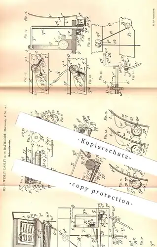original Patent - John Wesley Darley , Baltimore , Maryland , USA , 1893 , Notenblattwender | Notenblatt | Musik , Noten