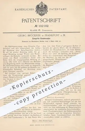 original Patent - Georg Brückner , Frankfurt / Main , 1898 , Einspritz - Kondensator | Kühlwasser | Dampfmaschine !!!