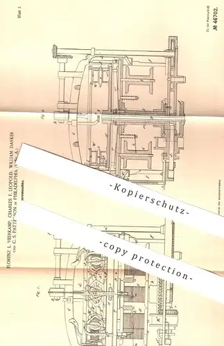 original Patent - Florenz L. Veerkamp , Ch. F. Leopold , W. Darker , C. S. Patterson , Philadelphia , Schnurenmaschine