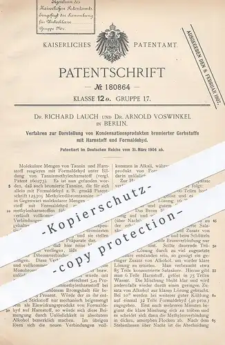 original Patent - Dr. Richard Lauch , Dr. Arnold Voswinkel , Berlin , 1904 , Kondensationsprodukte bromierter Gerbstoffe
