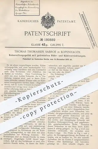 original Patent - Thomas Thomassen Sabroe , Kopenhagen , Dänemark , 1905 , Rahmreifungsgefäß | Rahm , Butter , Milch !!!