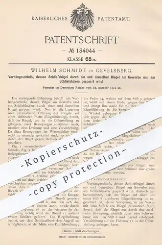 original Patent - Wilhelm Schmidt , Gevelsberg , 1901 , Vorhängeschloss | Riegel , Schloss , Schlosser , Schlosserei !!