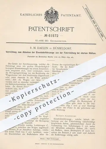 original Patent - R. M. Daelen , Düsseldorf , 1891 , Ablenken der Eisenbahn aus Fahrrichtung | Eisenbahnen , Lokomotive