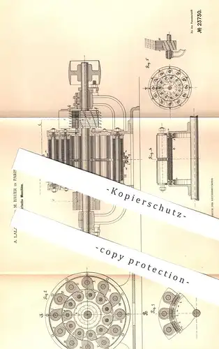 original Patent - A. Lalance , M. Bauer , Paris , Frankreich , 1882 , Dynamo - elektrische Maschine | Elektromagnet !!